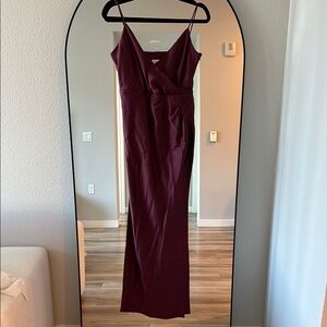 BHLDN Burgundy Spaghetti Strap Maxi Gown wedding bridesmaid size US6, NWT